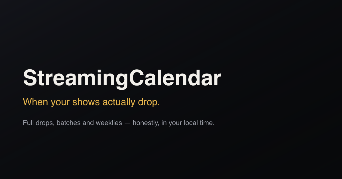 Streaming Calendar, as it opens in a browser tab